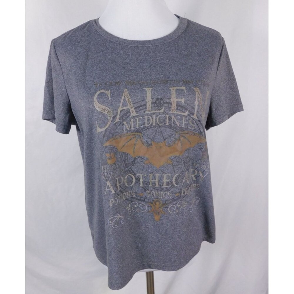 Salem Apothecary Graphic T-Shirt Medium Gray Short Sleeve Casual Tee